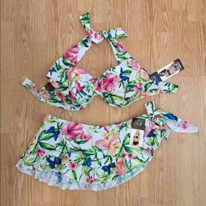 Smart & Sexy Swim Suit/ Skirt. 38D/Xl